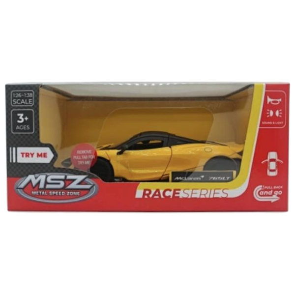 Mașină de colecţie MSZ McLaren 765 LT 68709A
Black
Yellow