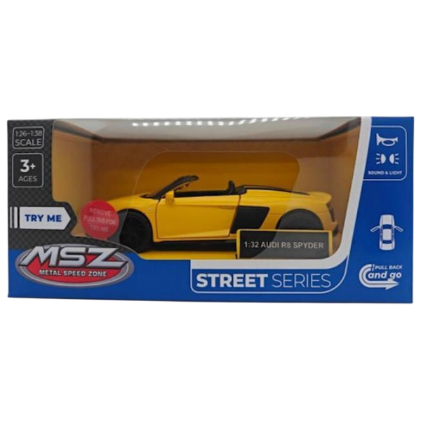 Mașină de colecţie MSZ Audi R8 Spdyer 68418
Multicolor
Multicolor