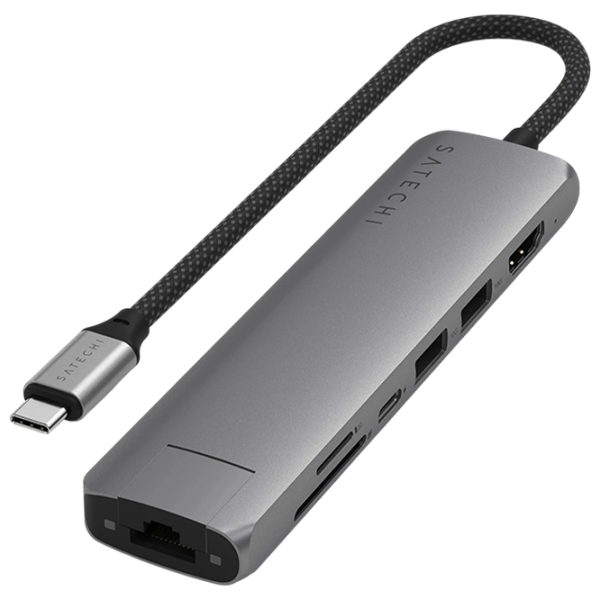 Адаптер Satechi Slim Multiport 7-in-1 Space Gray USB Type-C