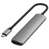Adaptor Satechi Slim Multiport 6-in-1 Space Gray USB Type-C