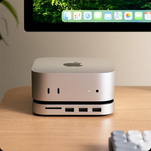 Adaptor Satechi Mac Mini M4 Stand & Hub Silver USB Type-C photo 3