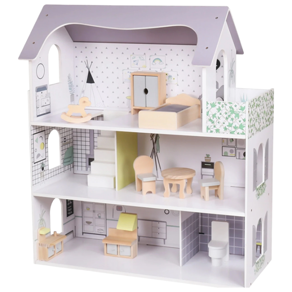 Căsuță pentru păpuși Baby Mix Montessori Wood căsuță 58990 3+