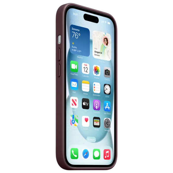 Чехол для смартфона Apple iPhone 15 (FineWoven) Mulberry Apple, Полиэстер, MagSafe Back photo 6