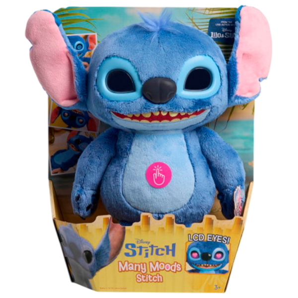 Jucărie interactivă Stitch Disney Many Moods Of Stitch Plush Blue 3+