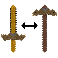 Sabie Mattel Click and Switch Sword and Pickaxe JKC15 Brown Târnăcop, , 6+