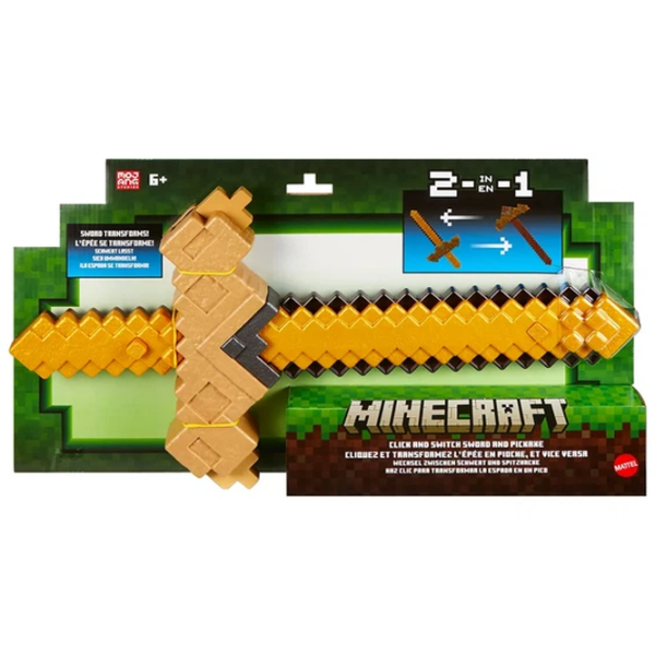 Sabie Mattel Click and Switch Sword and Pickaxe JKC15 Brown Târnăcop, , 6+ photo 5