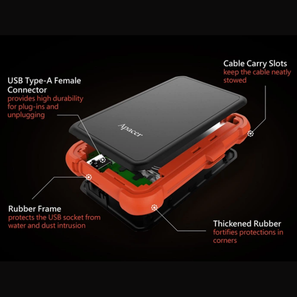 Внешний накопитель HDD Apacer AC630 2 ТБ Оранжевый  photo 3