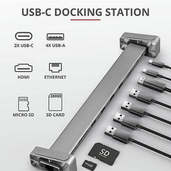 Dock-stație Trust Dalyx Aluminium 10-in-1 Gray  photo 2