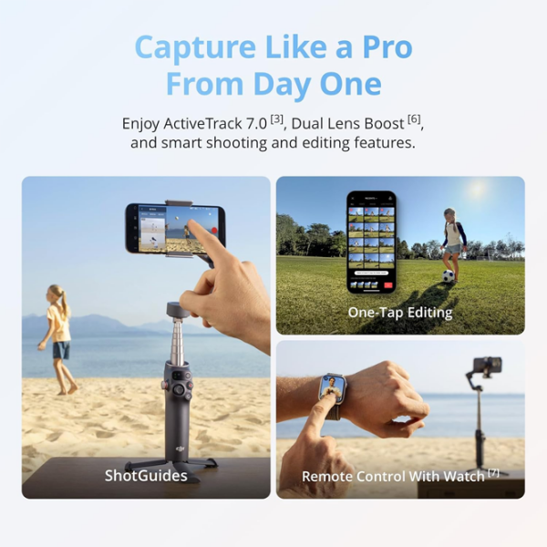 Stabilizator DJI Osmo Mobile 8 Standard Combo Black Bluetooth / Black photo 7