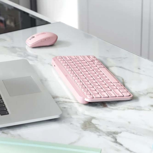Tastatură Logitech MX Keys mini US Rose Home and Office, Fără fir photo 4