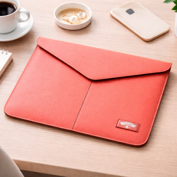 Husă pentru laptop Baggins Leather Sleeve 14" Coral  photo 2