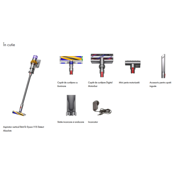 Вертикальный пылесос Dyson V15 Detect Absolute Никель  | Сухая | Контейнер | 0.76 л photo 11