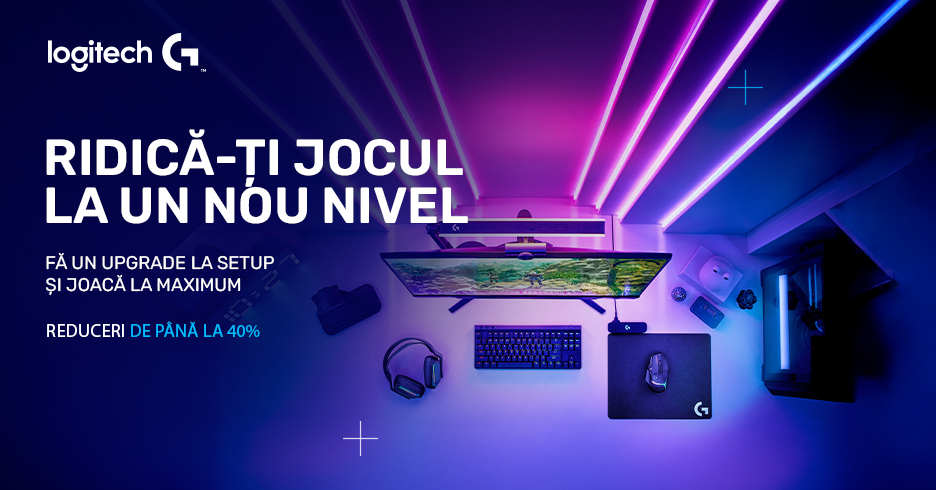 Logitech, cu reduceri de până la 40%, și joacă cu încredere. Comandă online sau vino la Darwin Store!