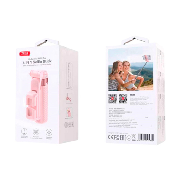 Selfie Stick XO SS29 Pink Bluetooth / Pink photo 5