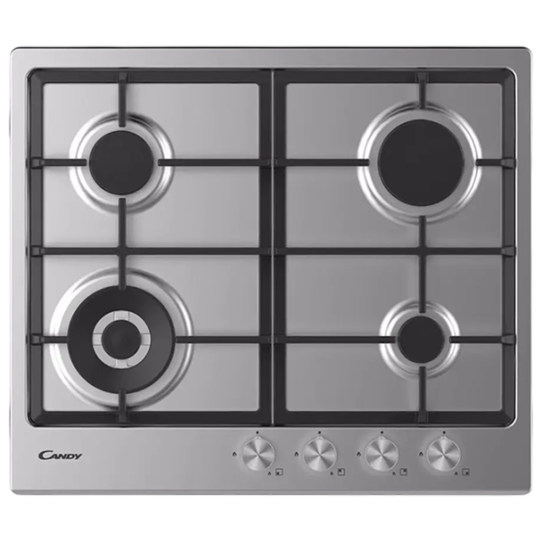 Plită încorporabilă pe gaz Candy CHG6BF4WPX Inox Inox, Gratare: Fontă photo 1