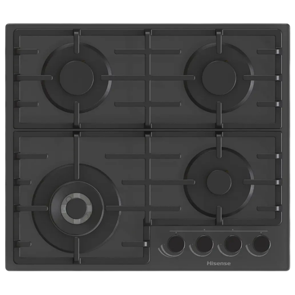 Plită încorporabilă pe gaz Hisense GG663B Black Sticlă călită, Gratare: Fontă photo 1