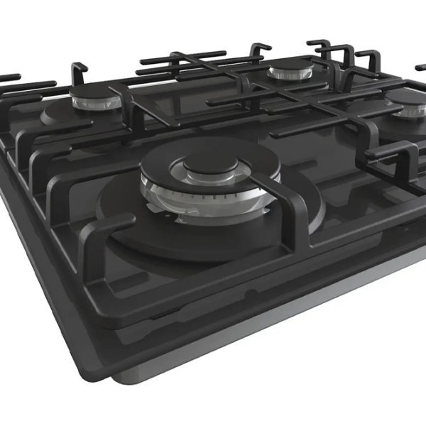 Plită încorporabilă pe gaz Hisense GG663B Black Sticlă călită, Gratare: Fontă photo 4