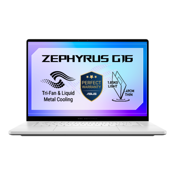 Ноутбук Asus ROG Zephyrus G16 GU606AR Platinum Белый 16" | 32 ГБ | 1 ТБ | Intel Core Ultra 9 386H | GeForce RTX 5070 Ti 12 ГБ photo 1
