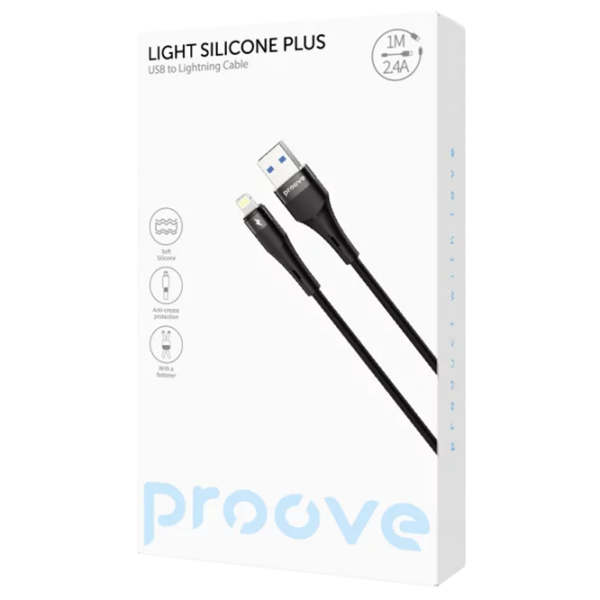 Кабель для телефона Proove Light Silicone Plus USB / Lightning Черный  photo 2