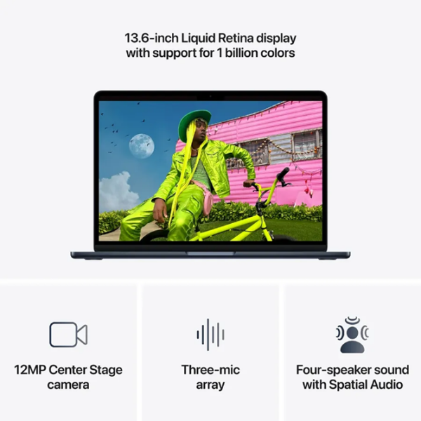 Ноутбук Apple MacBook Air 13.6 2026 Midnight 14" | 16 ГБ | 512 ГБ | Apple M5 10C/8G | VGA Встроенная photo 7