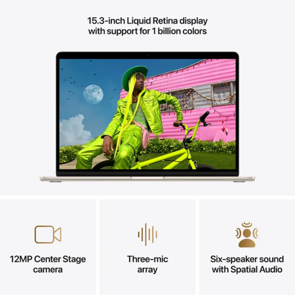 Ноутбук Apple MacBook Air 15 2026 Starlight 15" | 16 ГБ | 1 ТБ | Apple M5 10C/10G | VGA Встроенная photo 7