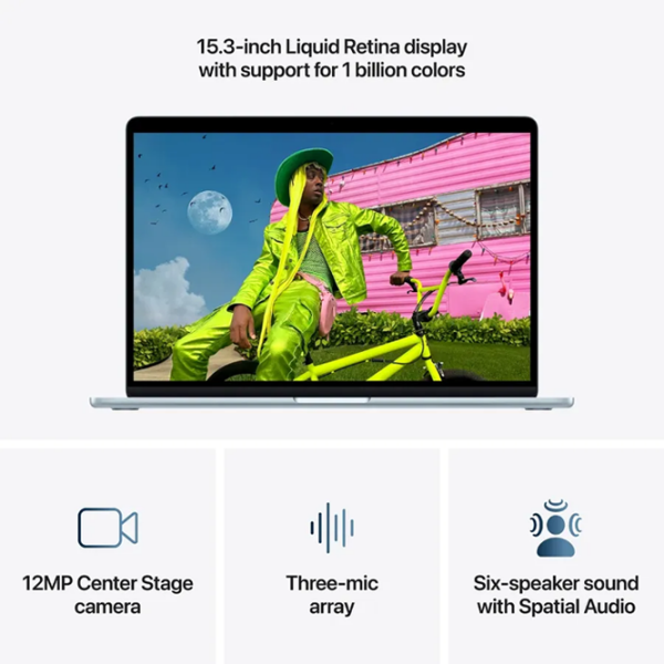 Ноутбук Apple MacBook Air 15 2026 Sky Синий 15" | 16 ГБ | 512 ГБ | Apple M5 10C/10G | VGA Встроенная photo 7