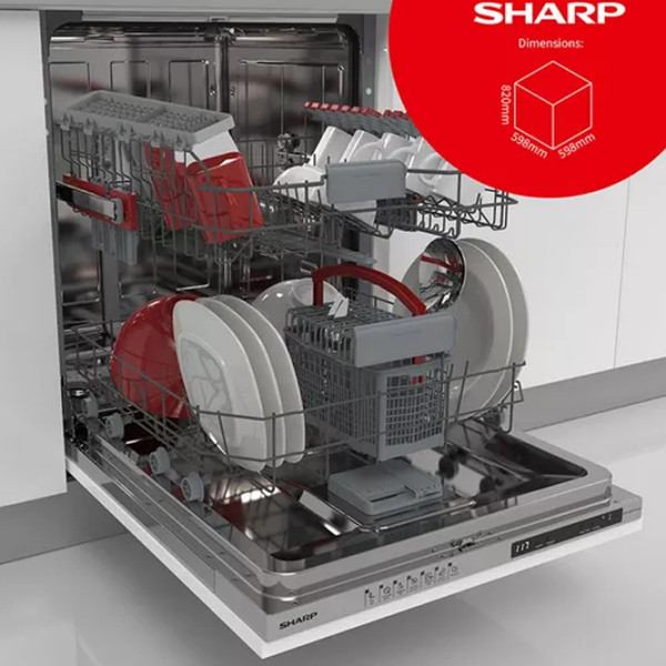 Посудомоечная машина SHARP QW-NI15I49D3X-EU Белый 13 комплектов, D photo 3