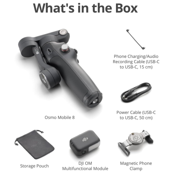 Stabilizator DJI Osmo Mobile 8 Advanced Tracking Combo Black Bluetooth / Black photo 2