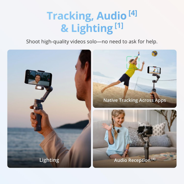 Stabilizator DJI Osmo Mobile 8 Advanced Tracking Combo Black Bluetooth / Black photo 9