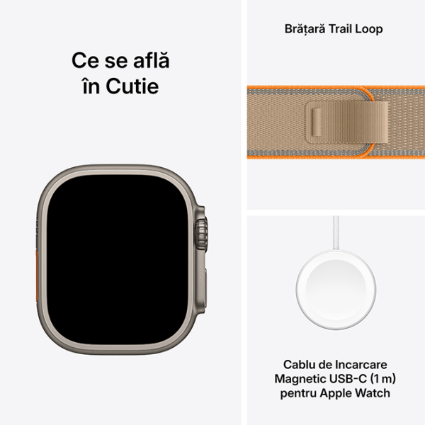 Ceas inteligent Apple Watch Ultra 4 Titanium 1.98" | 49 mm | Titan/Nailon
| MJAQ4QI/A photo 4