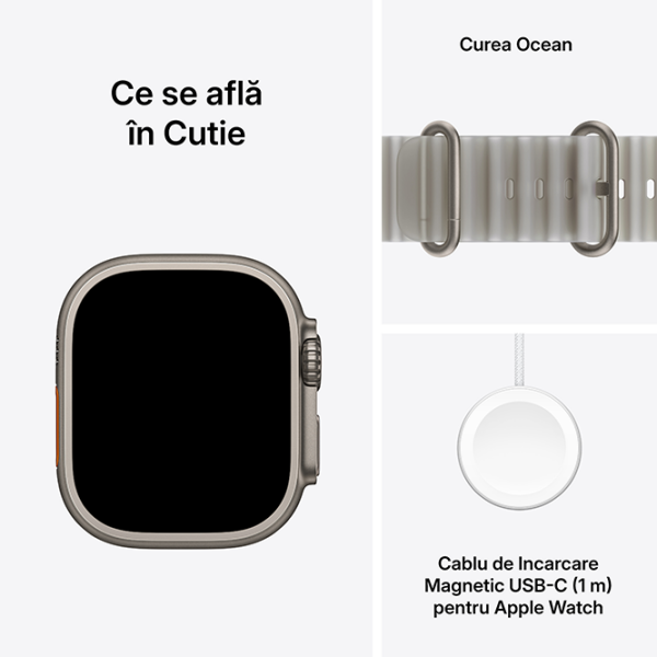 Ceas inteligent Apple Watch Ultra 4 Titanium 1.98" | 49 mm | Titan/Silicon
| MJAD4QI/A photo 4