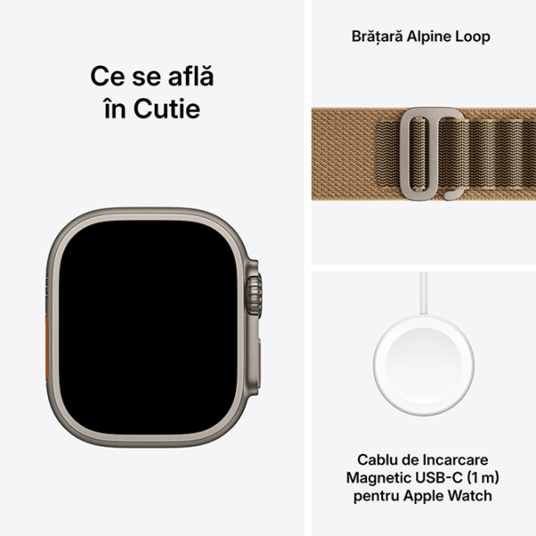 Ceas inteligent Apple Watch Ultra 4 Titanium 1.98" | 49 mm | Titan/Textil
| MJAF4QI/A photo 4