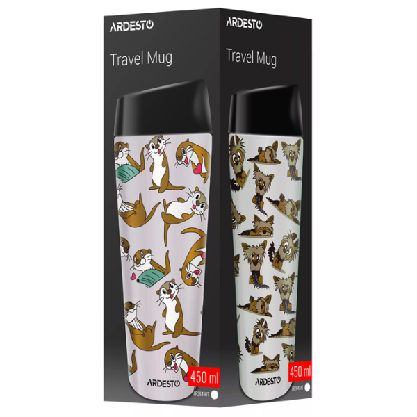 Термокружка Ardesto Coffee Time Yorkie Бежевый 0.45л photo 4