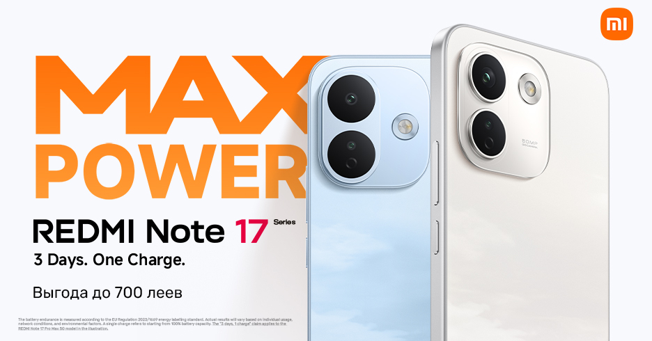 Redmi Note 17 Pro и Pro Max. Выберите понравившуюся модель уже сейчас по цене от 7 499 леев