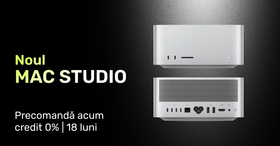 Mac Mini și Mac Studio! Precomandă acum cu credit 0% pe 18 luni la Darwin.