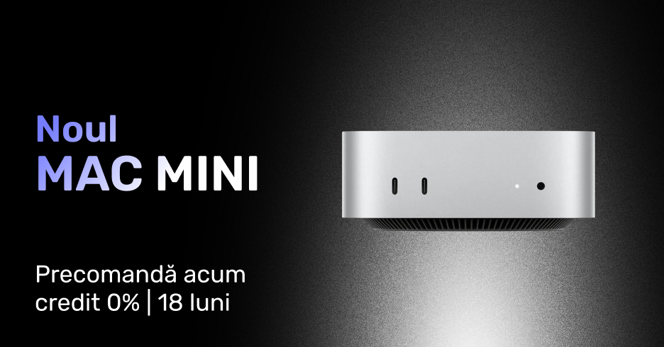 Mac Mini și Mac Studio! Precomandă acum cu credit 0% pe 18 luni la Darwin.