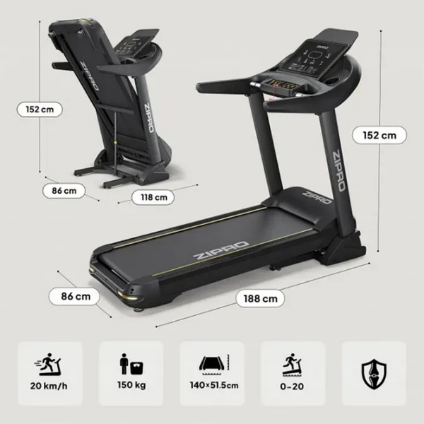 Беговая дорожка Zipro Pacemaker iConsole+ Черный 150 кг, 18 км/ч photo 10