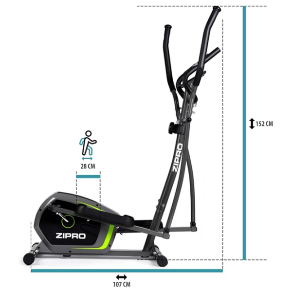Bicicletă eliptică Zipro Neon Black 120 kg photo 5