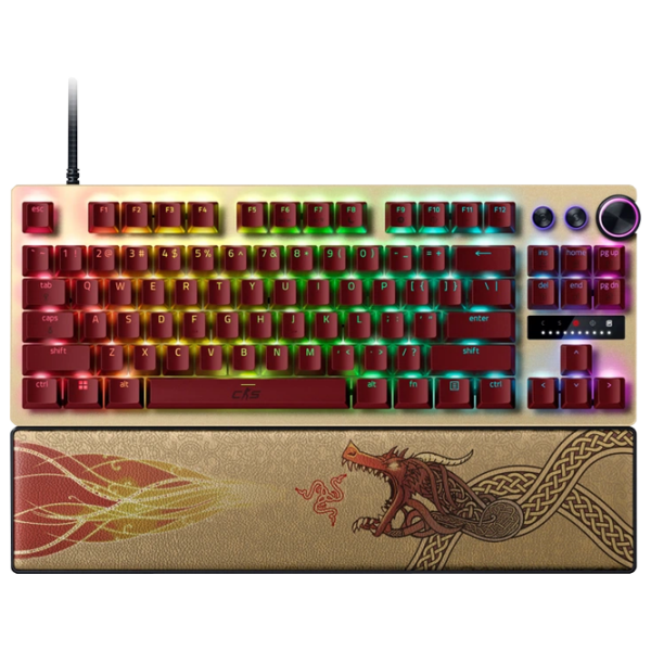Tastatură Razer Huntsman V3 Pro TKL CS2 Beige Gaming, Cu fir