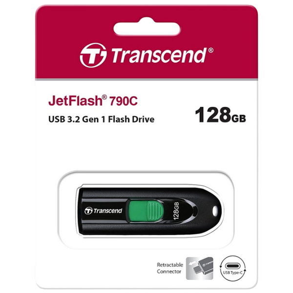 Флэшка USB Transcend Jet Flash 790C 128 ГБ Черный USB 3.1, Пластик photo 4