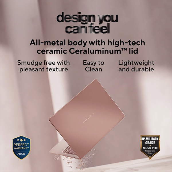 Laptop Asus Zenbook 14 OLED UX3480KA Rose Pink 14" | 16 GB | 512 GB | AMD Ryzen AI 5 330 | VGA Integrată photo 2