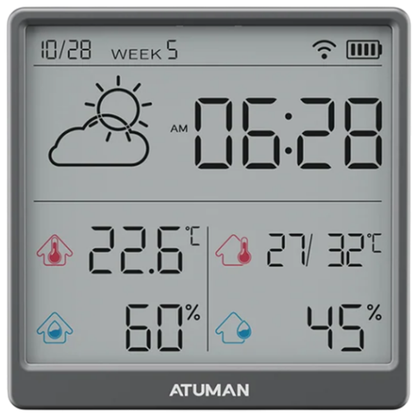 Stație meteorologică Xiaomi ATuMan TH3 Space Gray  photo 1