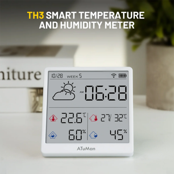 Stație meteorologică Xiaomi ATuMan TH3 Gold  photo 2
